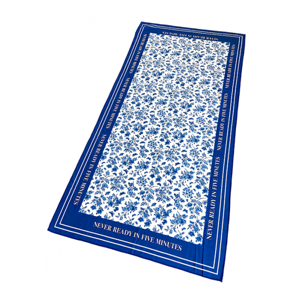 LE PANDORINE   BEACH TOWEL 23XPELCL-03-BLUE FLOWERS 